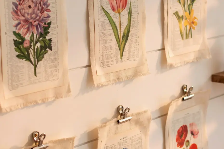 Botanical Wall Art DIY | Print on Book Pages with Linen Mat | Framed Inspo