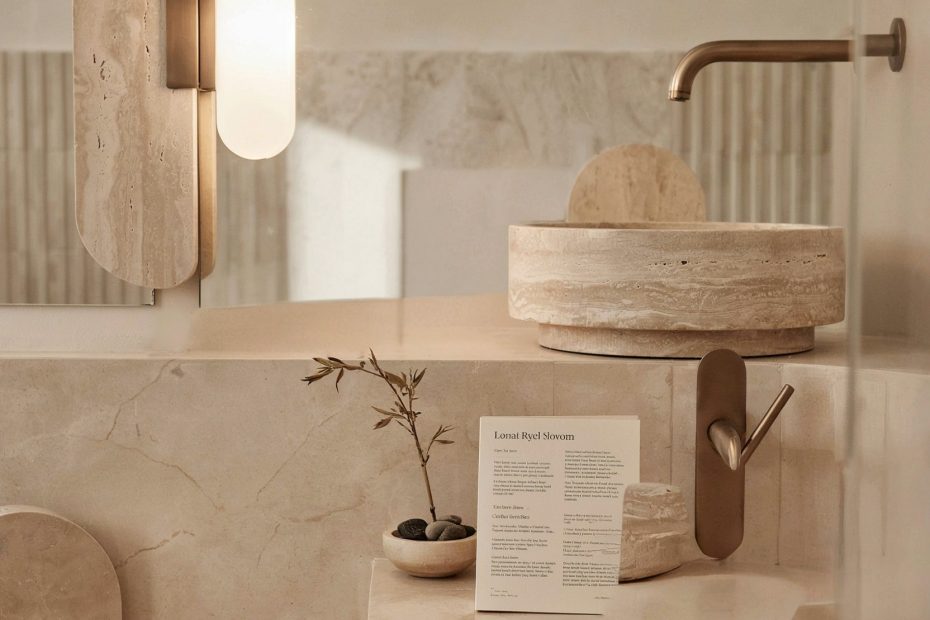 Half Bath Wall Lamp | Tetbury by Mooijane with Alabaster & Marble