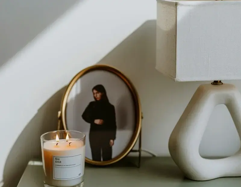 DIY Wall Art Framed Print Inspo: Minimalist Vignette on Sage Green Dresser