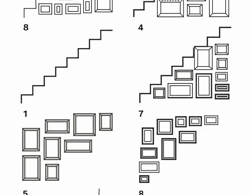 8 Staircase Gallery Wall Layouts You Can Copy Right Now