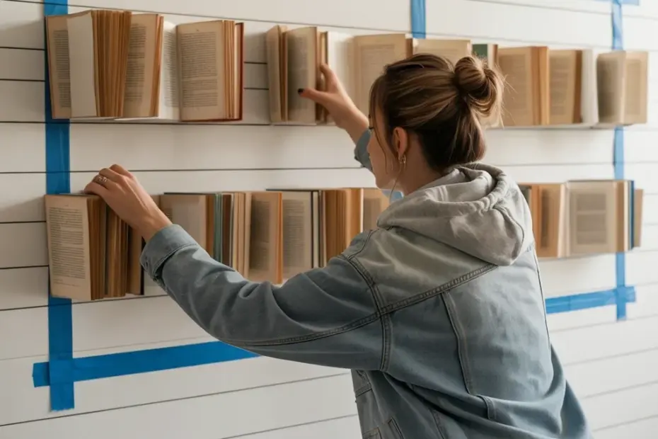 Wall Bookshelf Mistake to Avoid | DIY Shiplap Shelf Install with Vintage Books