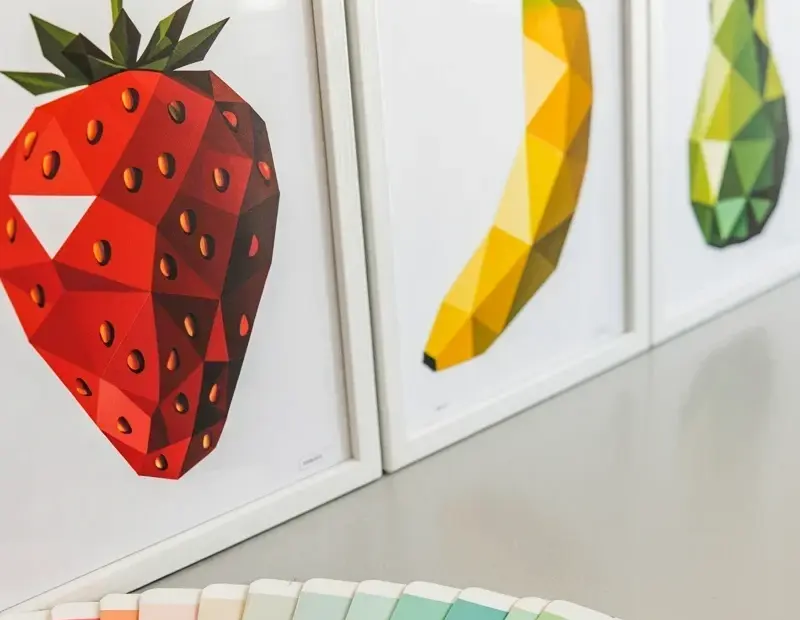 Geometric Fruit Art | Easy Wall Decor Before & After